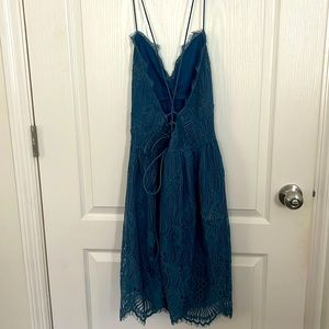 Slate Blue Lace overlay dress